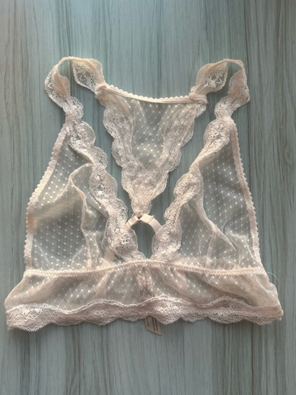 Free People Fiona Mesh Front-Close Racerback Bralette Pink
